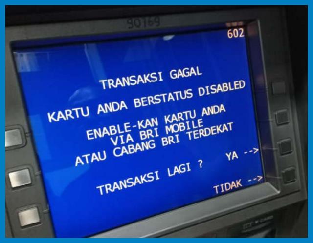 ciri-ciri ATM BCA terblokir